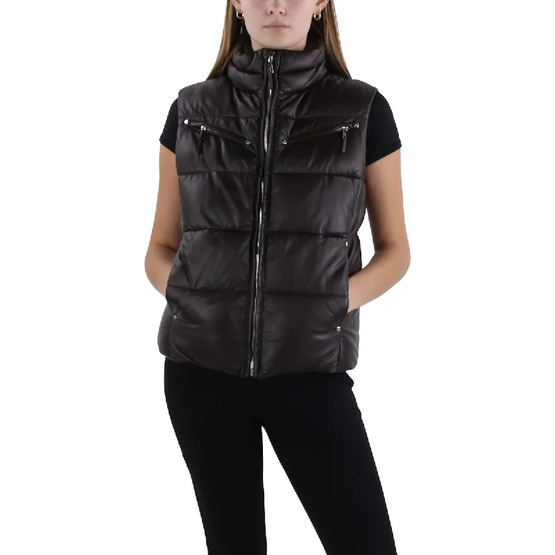 Womens Faux Leather Lightweight Outerwear Vest