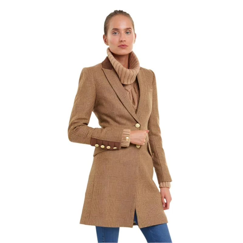 Holland Cooper Kempton Ladies Tweed Coat - Tawny