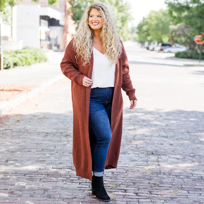 Maple Leaf Cardigan, Rust