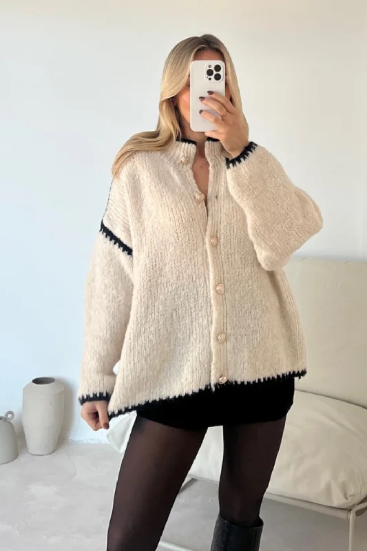 Matilda cream chunky knit cardigan