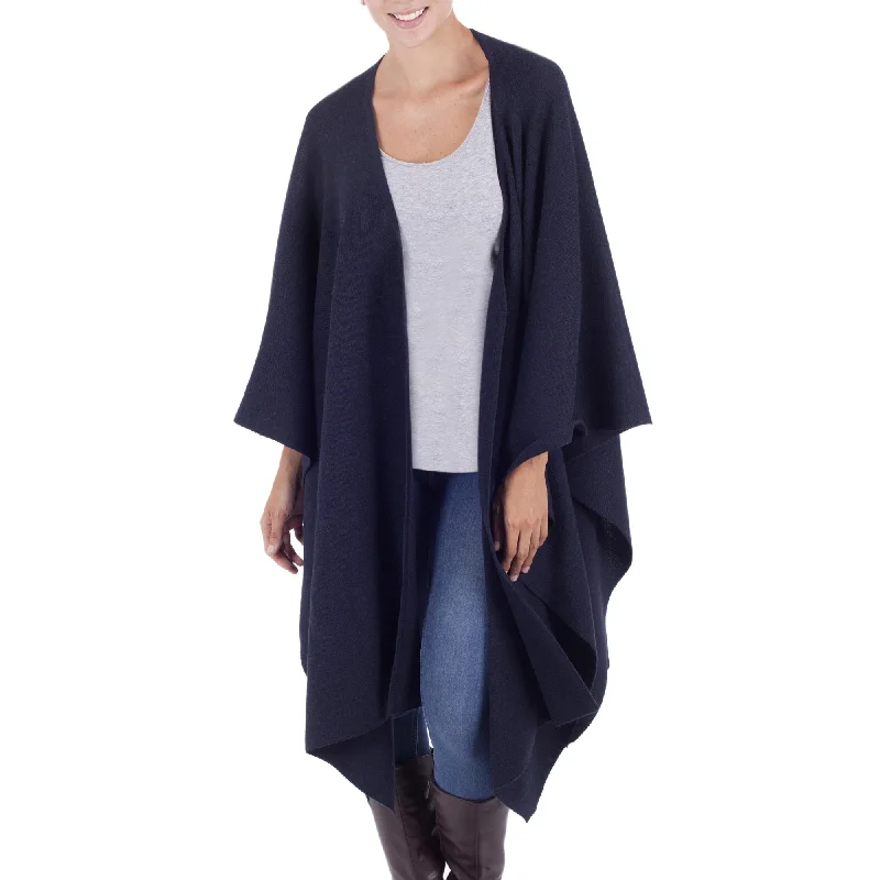 Navy Blue Chic Ruana Cloak