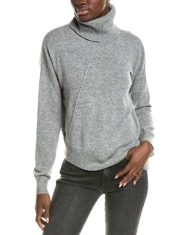 Brodie Cashmere Wool & Cashmere-Blend Asymmetrical Mock Neck Jumper