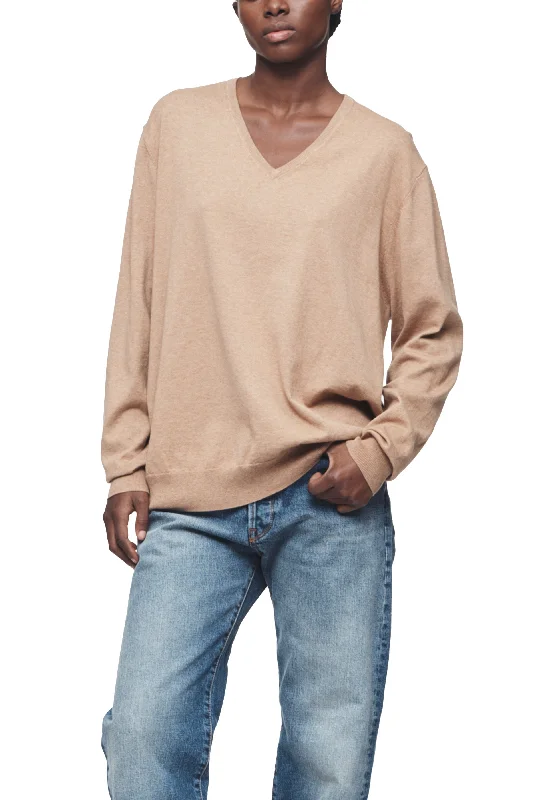 Classic Camel V Neck Sweater