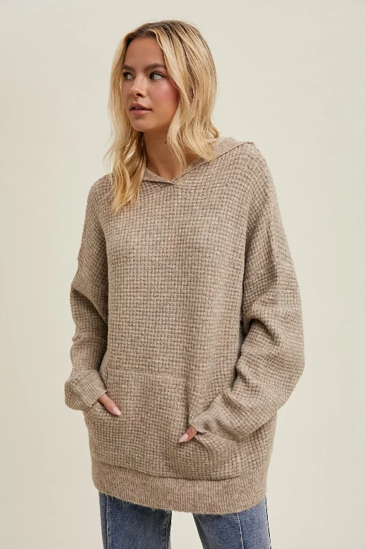 Dana Oversized Waffle Hoodie Sweater