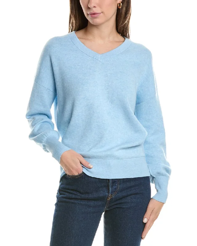 Forte Cashmere Gathered Sleeve Cashmere Sweater