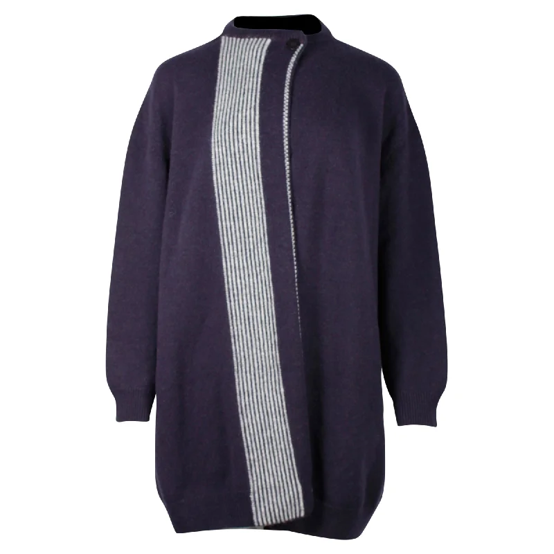 Hermès Oversized Knitted Sweater in Navy Blue Wool