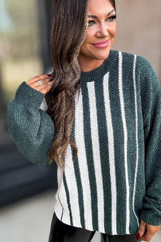 Hunter Green Stripe Sweater