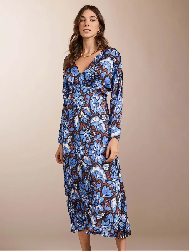 Arabella LENZING™ ECOVERO™ Recycled Dress | Blue Floral Saraca