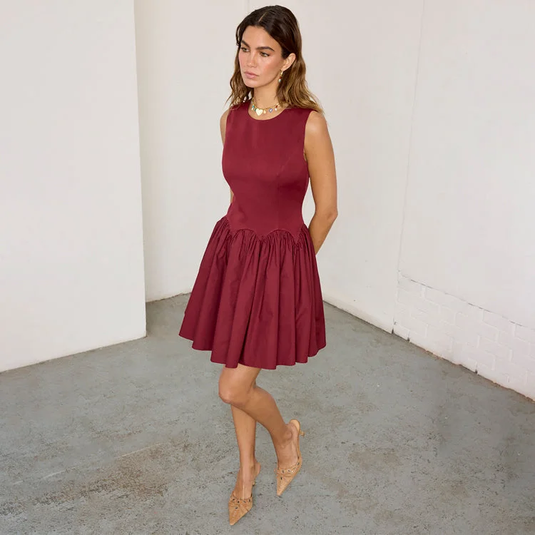 Burgundy Mini Monika Dress Petite