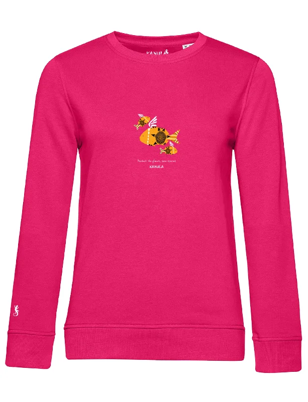 SPECIAL OFFER -  Organic Cotton Sweatshirt - Ladies - MAGENTA - LARGE