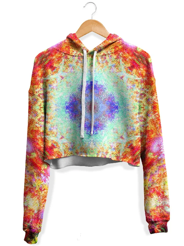 Cosmic Universe Fleece Crop Hoodie