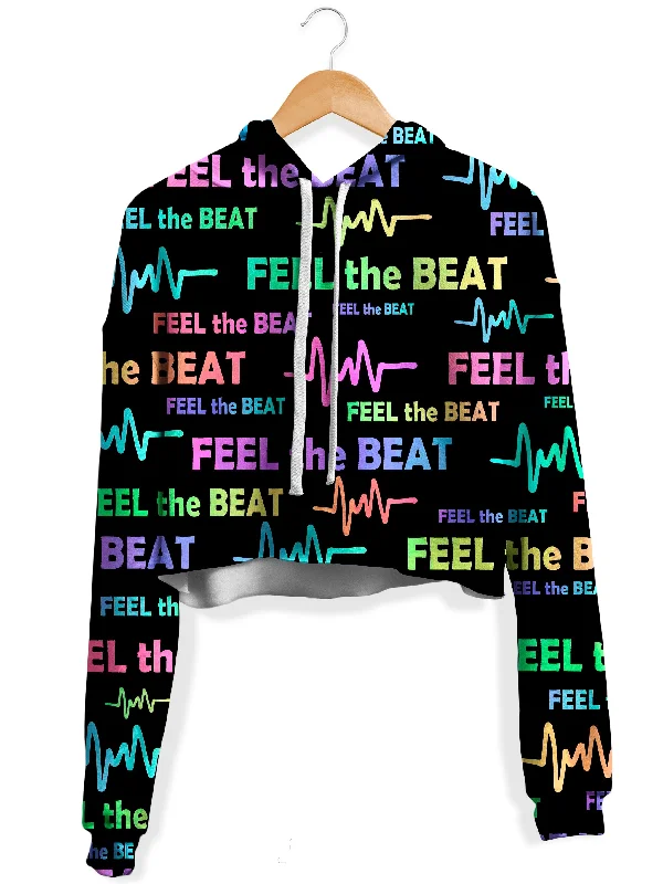 Feel the Beat Fleece Crop Hoodie