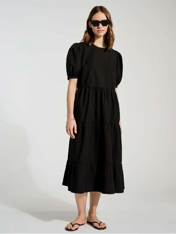 Georgiana Organic Cotton Dress | Caviar Black