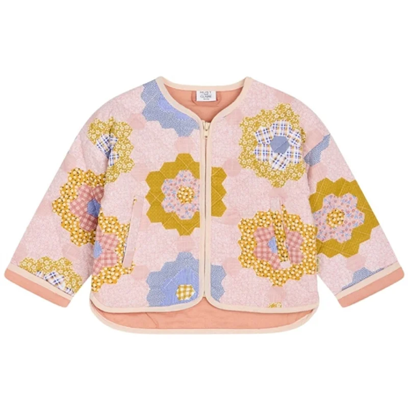 Hust & Claire Mini Peach Dust Ebony Quilted Jacket