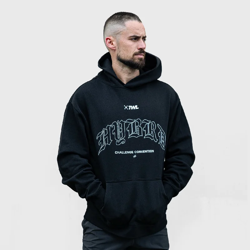 HYBRD x TWL OVERSIZED RELAX HOODIE - WASHED BLACK