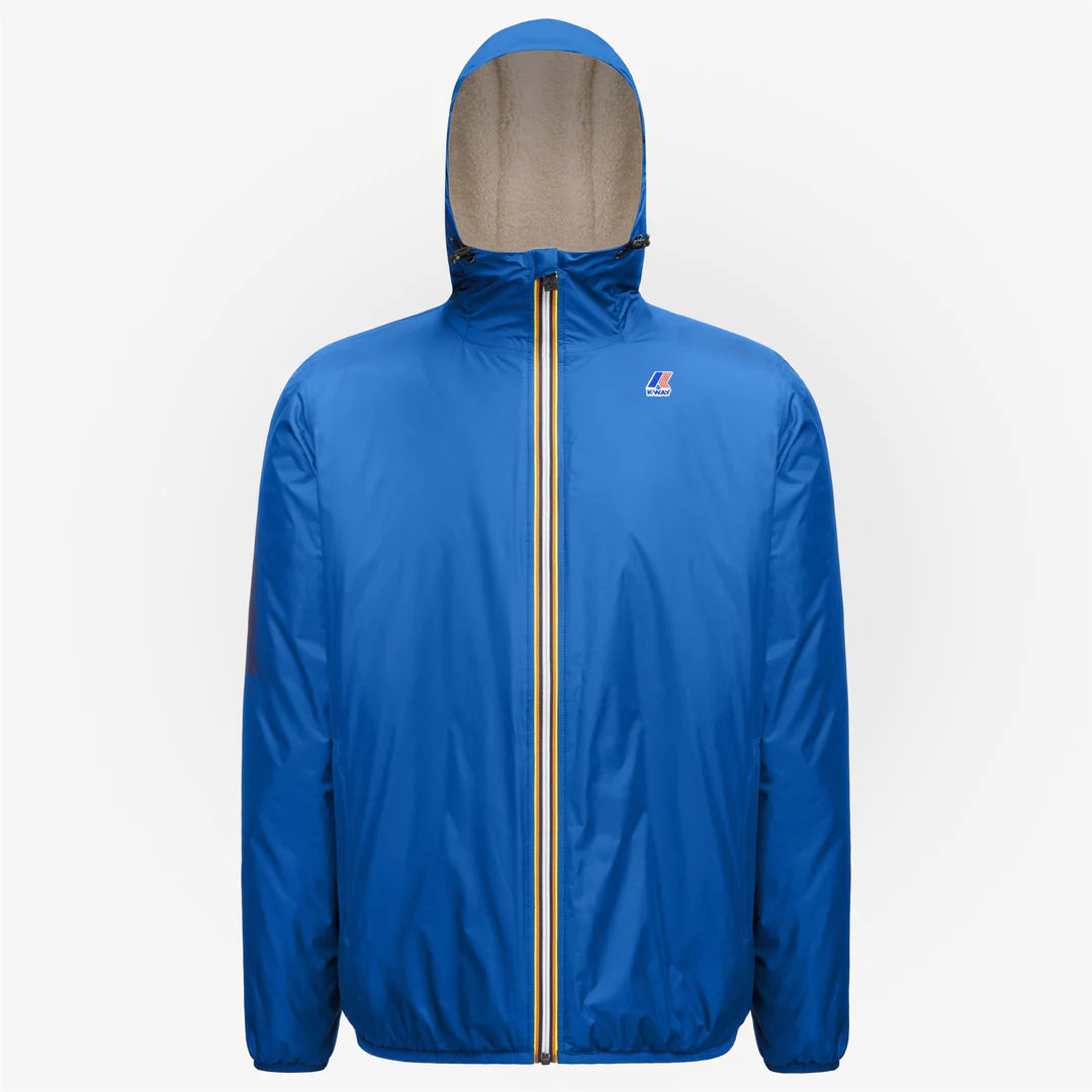 Claude Orsetto - Unisex Sherpa Lined Waterproof Full Zip Rain Jacket in Blue Royal Marine