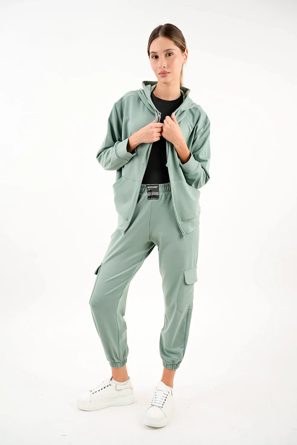 Mint Simple Jacket With Zipper To Close