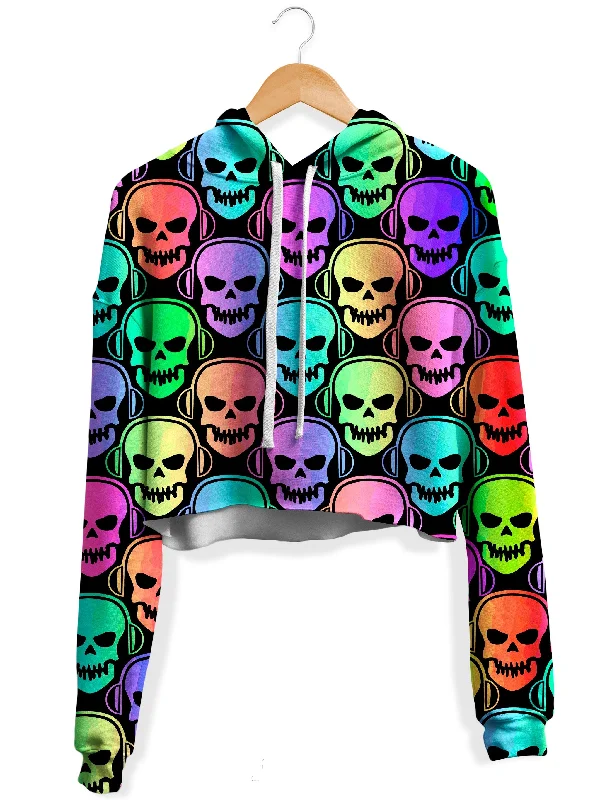 Skull Deejays Fleece Crop Hoodie