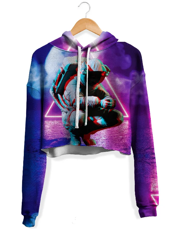 Space Boy Fleece Crop Hoodie