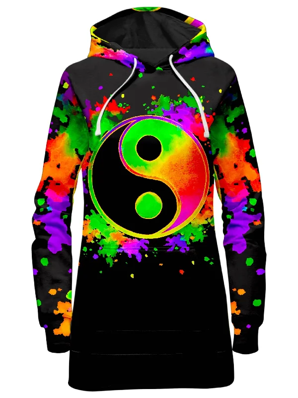 Splatter Yin Yang 2 Hoodie Dress