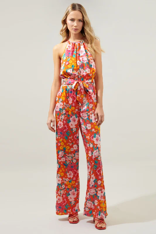 Waverly Floral Lighthearted Trapeze Jumpsuit