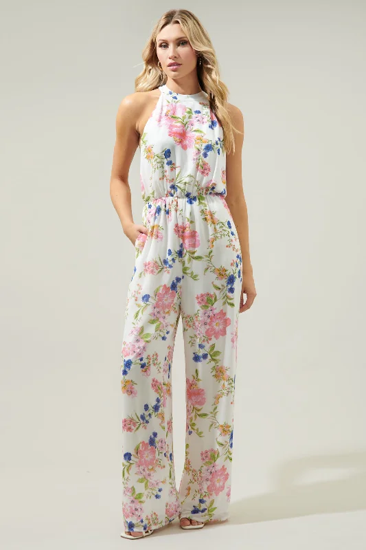 Wildheart Floral Merci Tie Back Wide Leg Jumpsuit