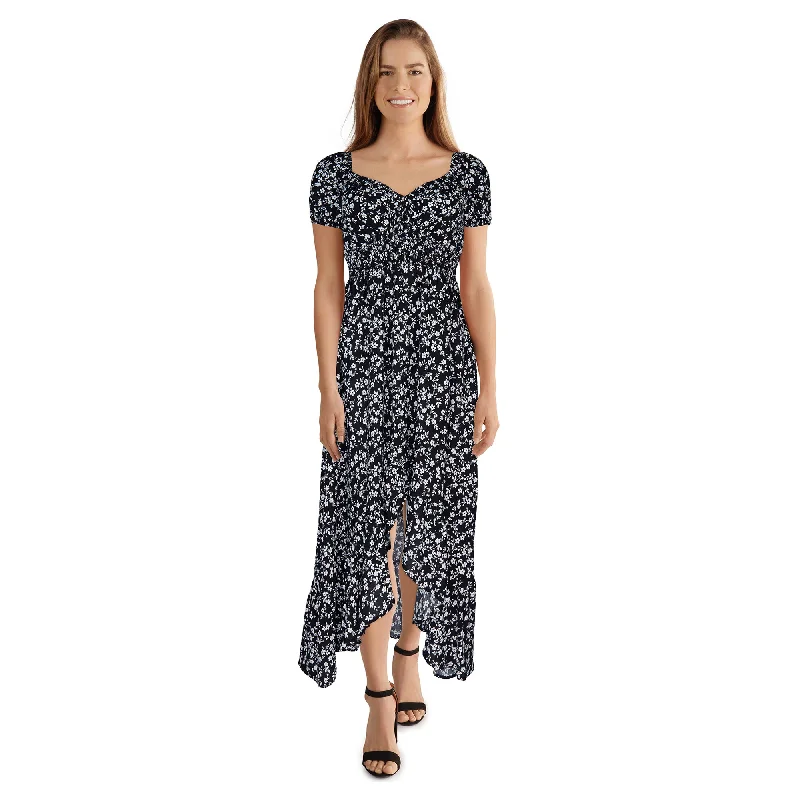 lily morgan Women's Puffed Sleeve Midi-Dress