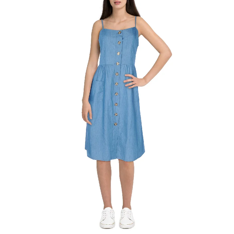 mySTYLE Women's Festival Button Denim Dress