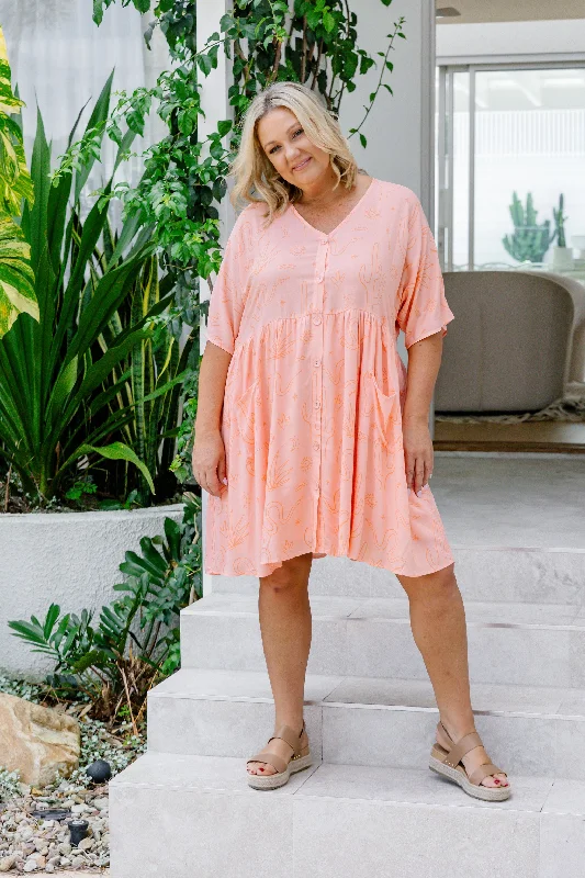 Piper Dress in Orange Sahara