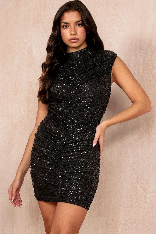 Jane Black Sequin High Neck Dress