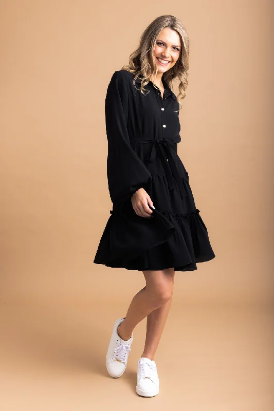 Nala Mini Shirt Dress Black