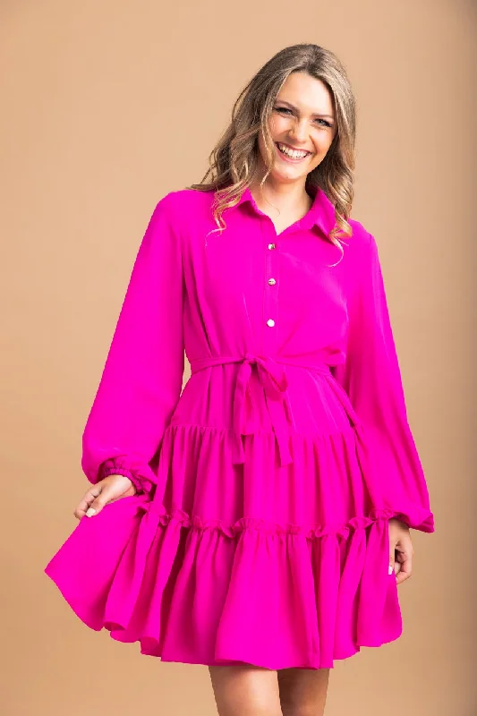 Nala Mini Shirt Dress Pink