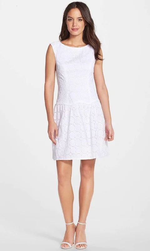 Adrianna Papell - 12244340 Lace Bateau Neck A-Line Dress