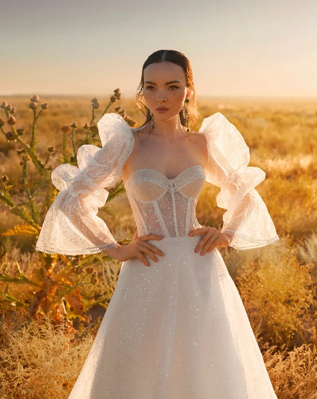 Corset Wedding Dress with Long Sleeve Bolero