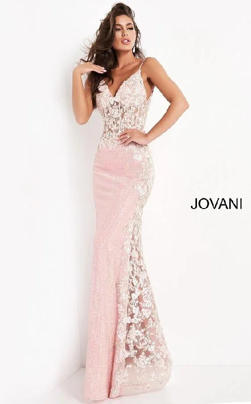 Jovani 06232 Prom Long Floral Bodice Evening Dress