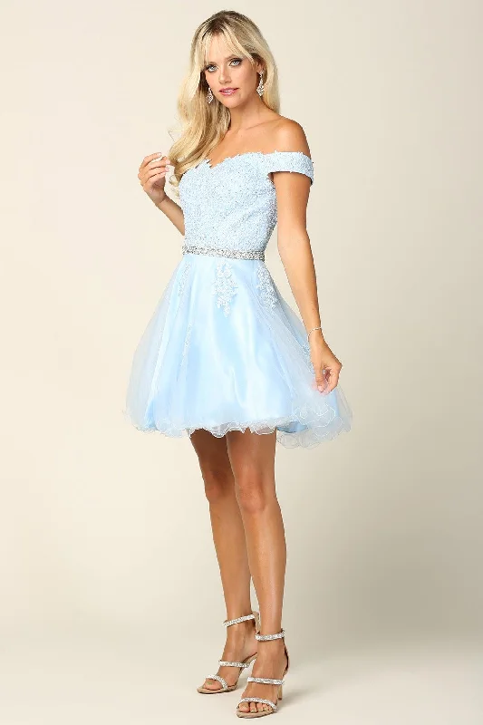 Prom Short Off Shoulder Lace Cocktail Party Dress