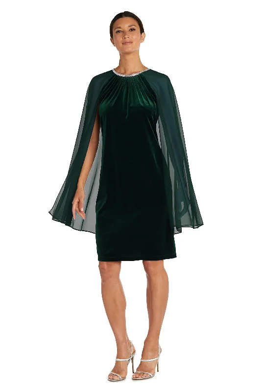 R&M Richards 2641P Short Petite Cape Cocktail Dress