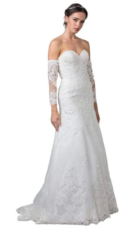 Trevi Collection Bridal - W2376 Arm Sleeve Sweetheart Bridal Gown