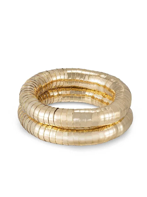 18k Liquid Gold Gold Plated Bracelet Set