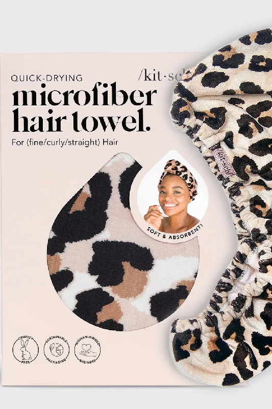 Microfiber Hair Towel in Leopard