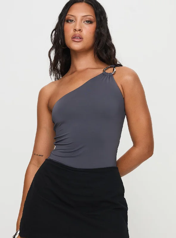 Talija One Shoulder Bodysuit Slate